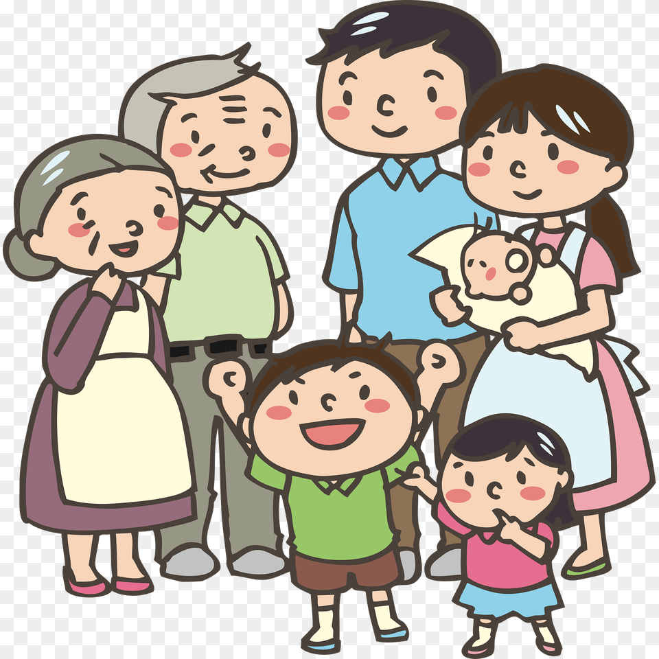 Extended Family Clipart, Book, Comics, Publication, Baby Free Transparent Png