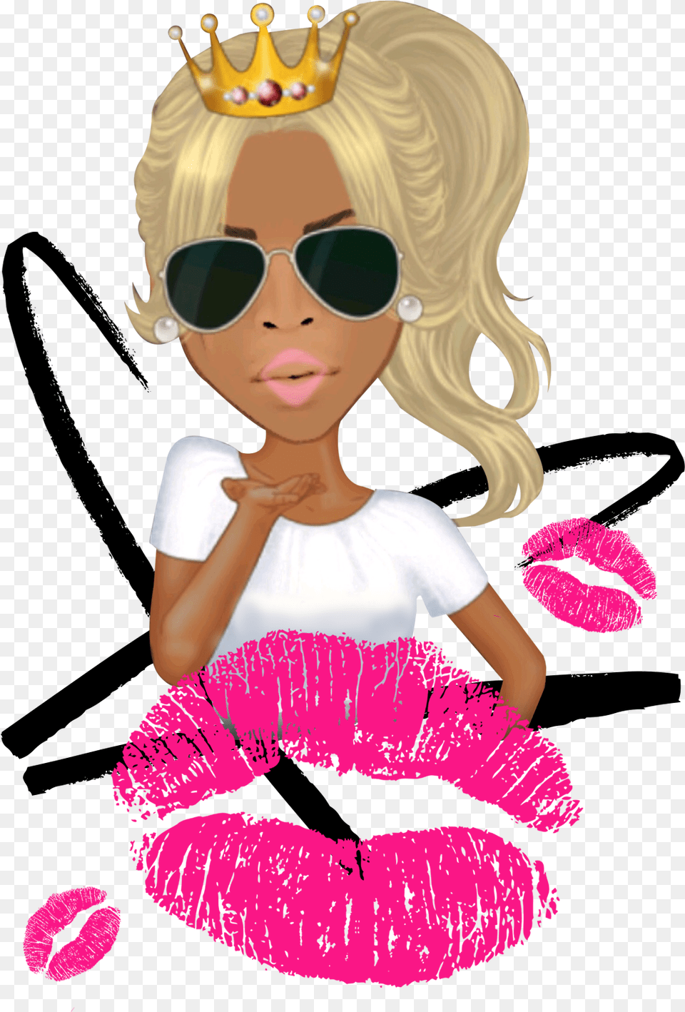 Extensions And Luxury Wigs Clipart Transparent Background Lipstick Kiss, Accessories, Sunglasses, Female, Child Png Image