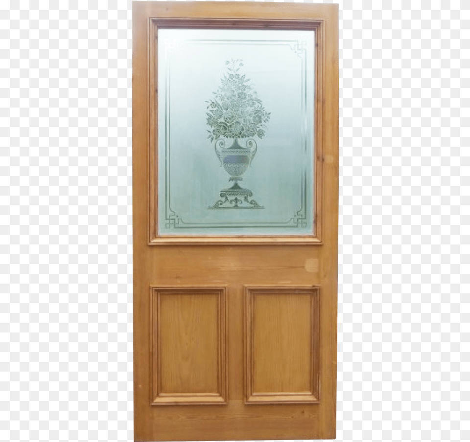 Exterior Single Panel Etched Glass Door Period Home Glass Etching, Plant, Potted Plant, Wood, Art Free Transparent Png