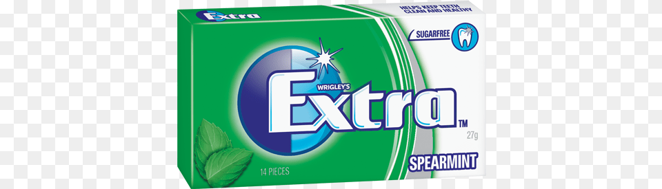 Extra Spearmint 27g 14 Piece Pack Extra Chewing Gum Spearmint, Herbal, Herbs, Plant Free Transparent Png