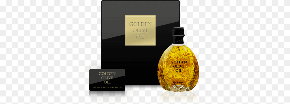 Extra Virgin Olive Oil With Golden Flakes 24 Carat Gold Olive Oil, Bottle, Cosmetics, Perfume Free Transparent Png