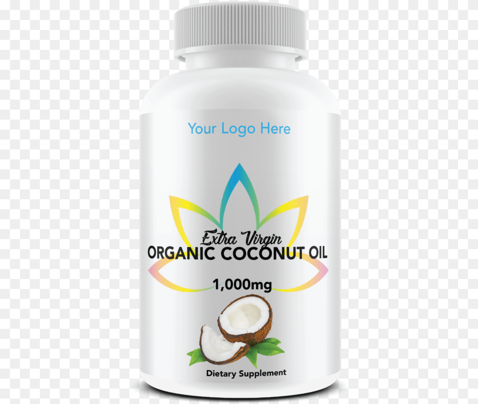 Extra Virgin Organic Coconut Oil 1000mg Bottled Coconut Oil, Food, Fruit, Plant, Produce Free Png Download