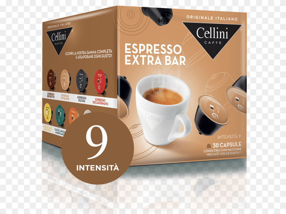 Extrabar Espresso Coffee Capsules Doppio, Cup, Advertisement, Beverage, Coffee Cup Free Png