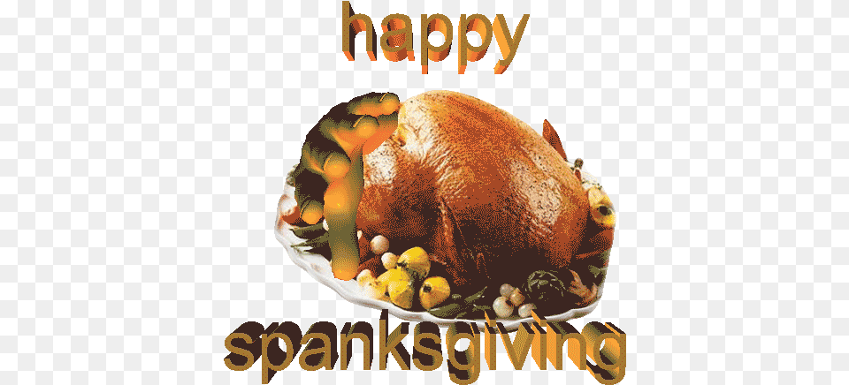 Extracrispy Spanking Sticker Turkey Gif Thanksgiving Gifs, Dinner, Food, Meal, Roast Png