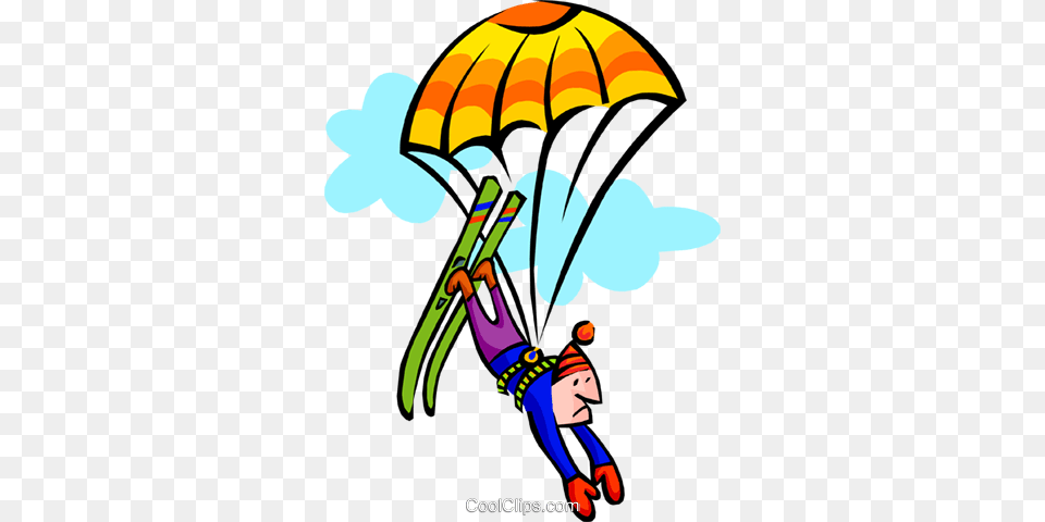 Extreme Sports Royalty Free Vector Clip Art Illustration, Parachute, Person, Face, Head Png