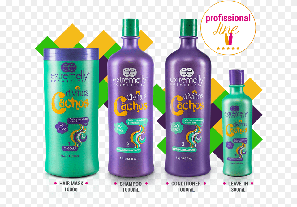 Extremelly Divinos Cachos Professional Line Plastic Bottle, Can, Tin, Shampoo, Herbal Free Transparent Png