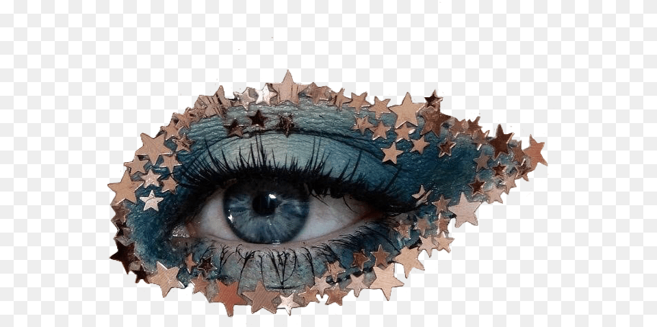 Eye Aesthetic Makeup Stars Blue Eyeshadow Aesthetic Blue, Adult, Bride, Female, Person Free Png Download