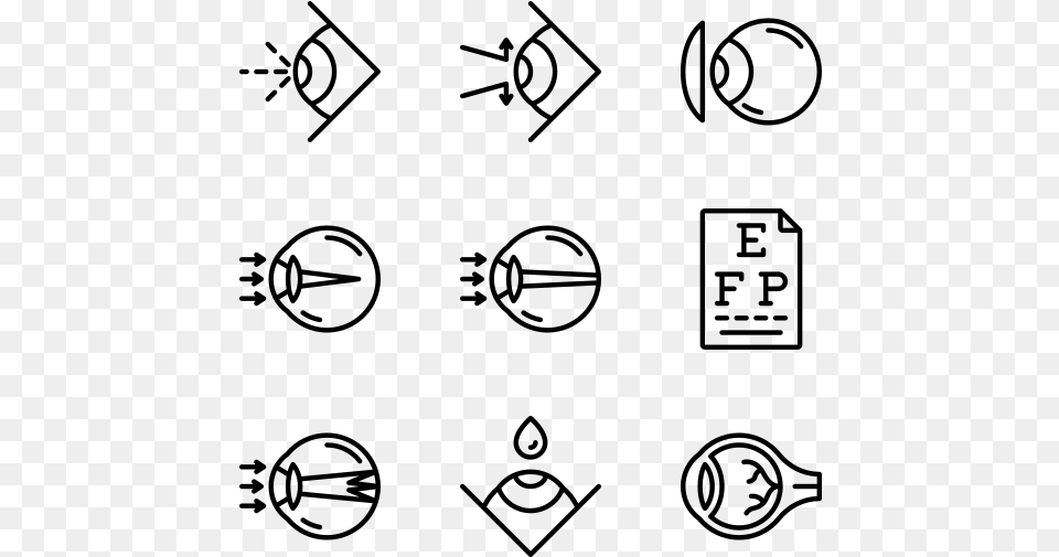 Eye Checkup Hand Drawn Icon, Gray Free Png