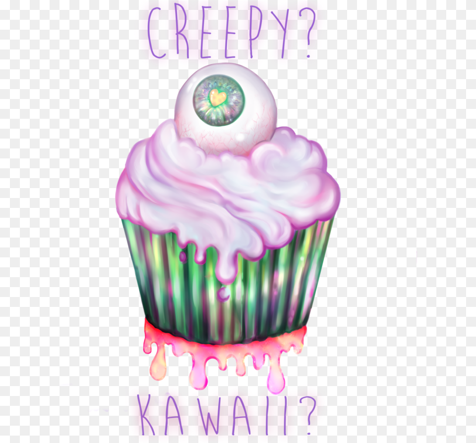 Eye Clipart Cupcake Kawaii Creepy, Cake, Cream, Dessert, Food Free Transparent Png