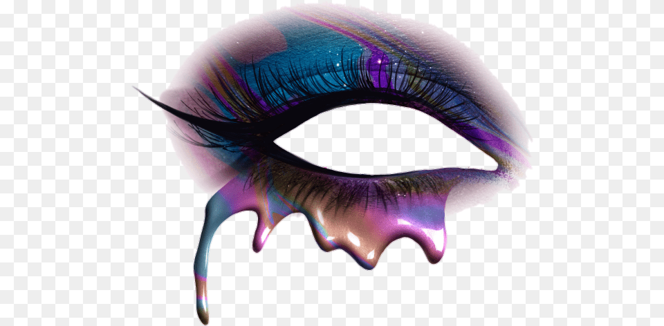 Eye Eyecloseup Eyemakeup Drip Drippyeyes Sticker Eyelash Extensions, Adult, Female, Person, Woman Free Png