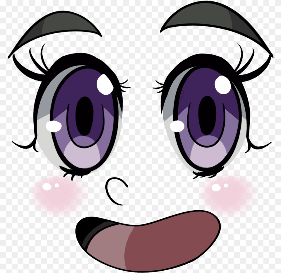 Eye Face Smiley Anime Eyes And Mouth Purple, Text Free Png Download