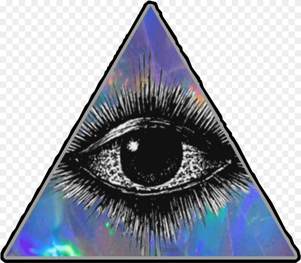 Eye Illuminati All Seeing Eye Third Eye Holographic Third Eye Transparent Background, Triangle, Accessories, Gemstone, Jewelry Free Png Download