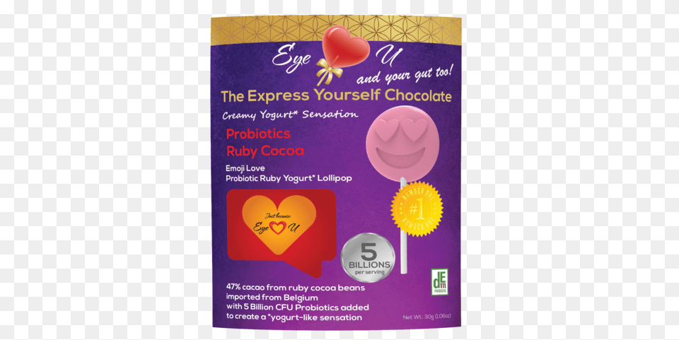 Eye Luv U Emoji Chocolates Ruby Chocolate, Advertisement, Poster, Food, Sweets Png Image