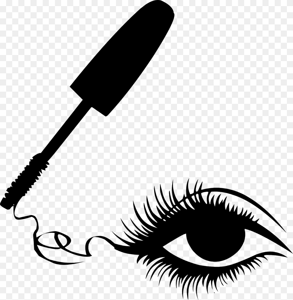 Eye Makeup And Using Mascara Silhouette Makeup Brush Silhouette, Gray Png