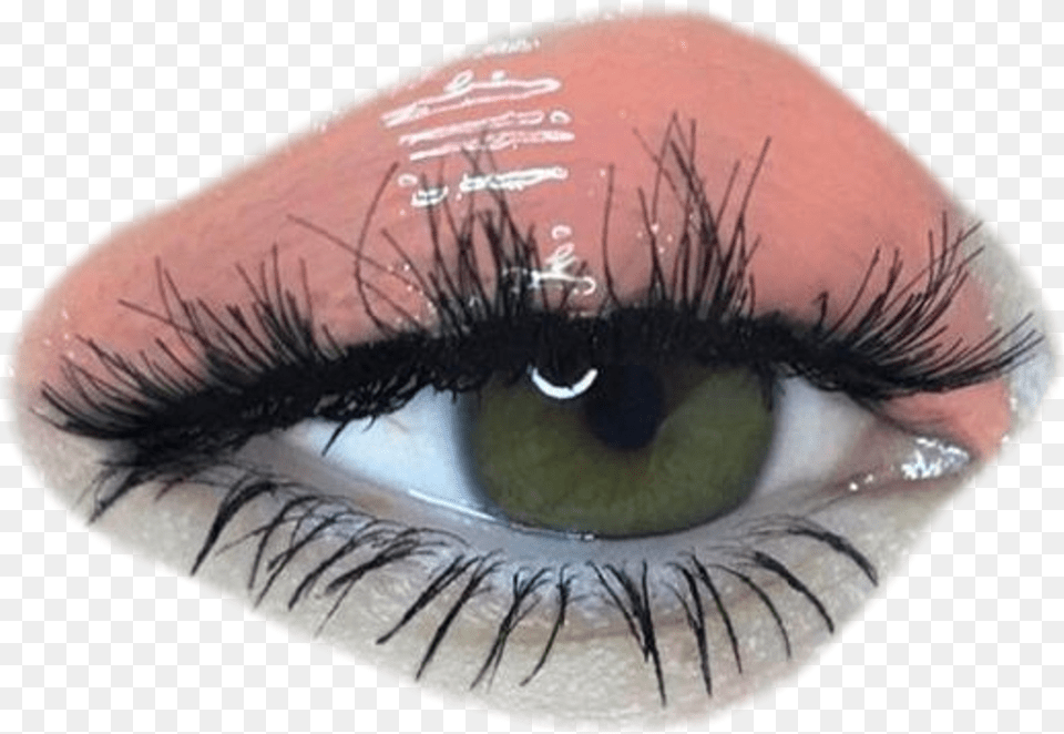 Eye Makeup Pink Aesthetic Moodboard Sticker Eye With Glossy Eyeshadow, Adult, Female, Person, Woman Free Transparent Png
