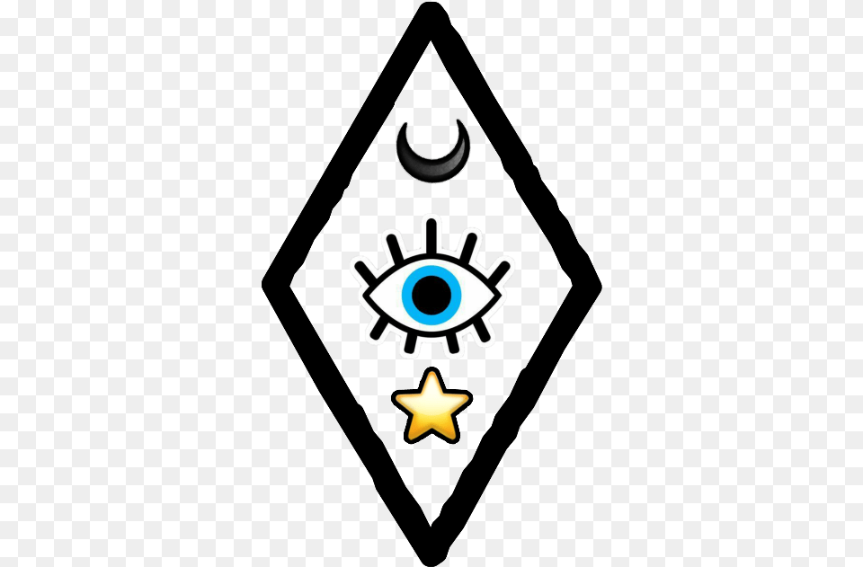 Eye Moon Star Line Sticker By Cutiem00nscreatio Circle, Symbol, Star Symbol, Logo, Astronomy Png