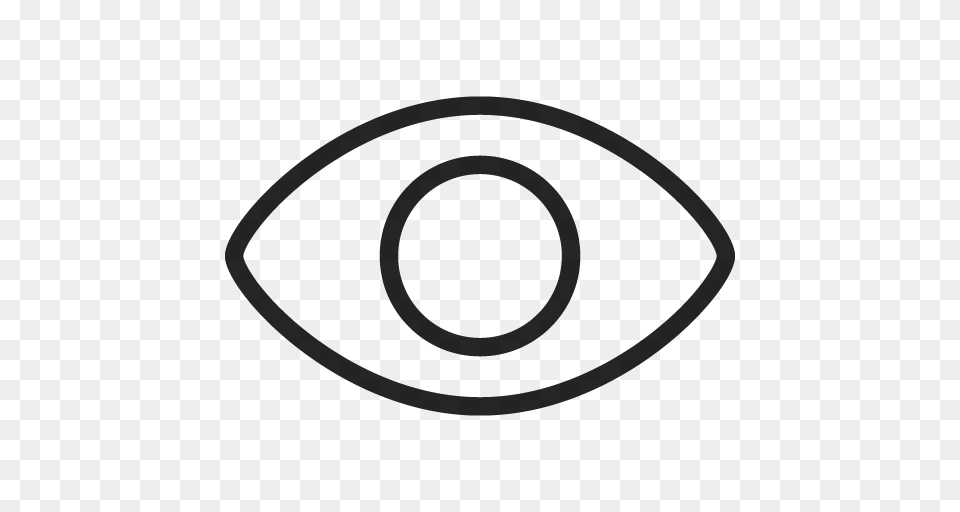 Eye Outline Large, Gray Free Transparent Png