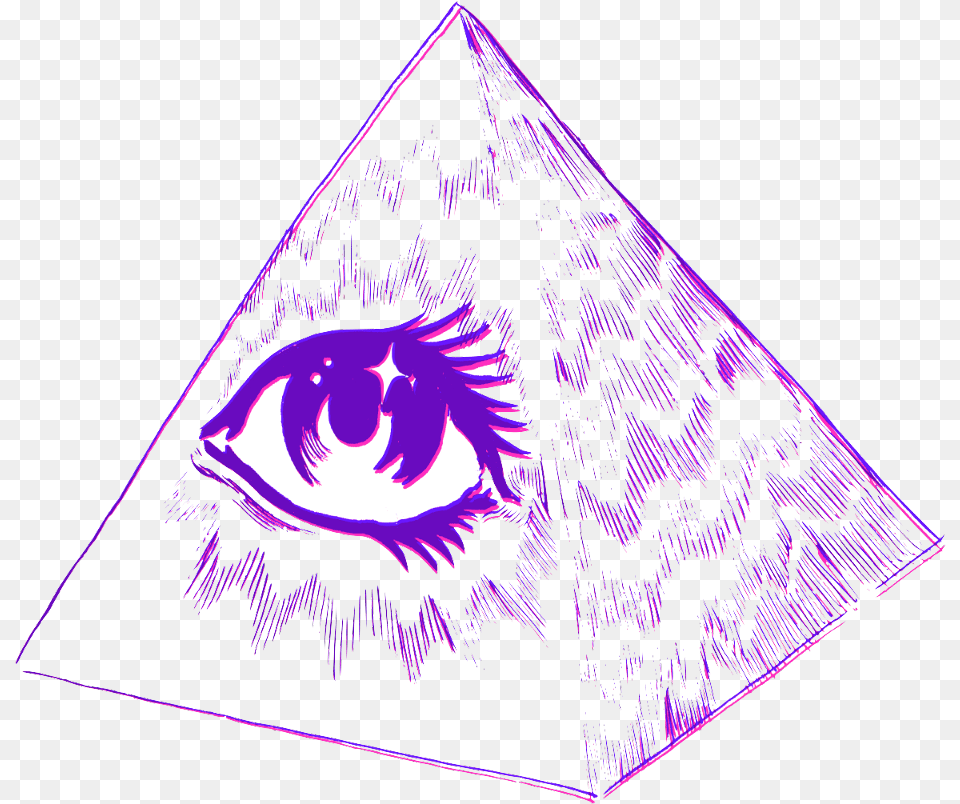 Eye Pyramid Purple Allseeingeye Vaporwave, Triangle, Accessories Free Png