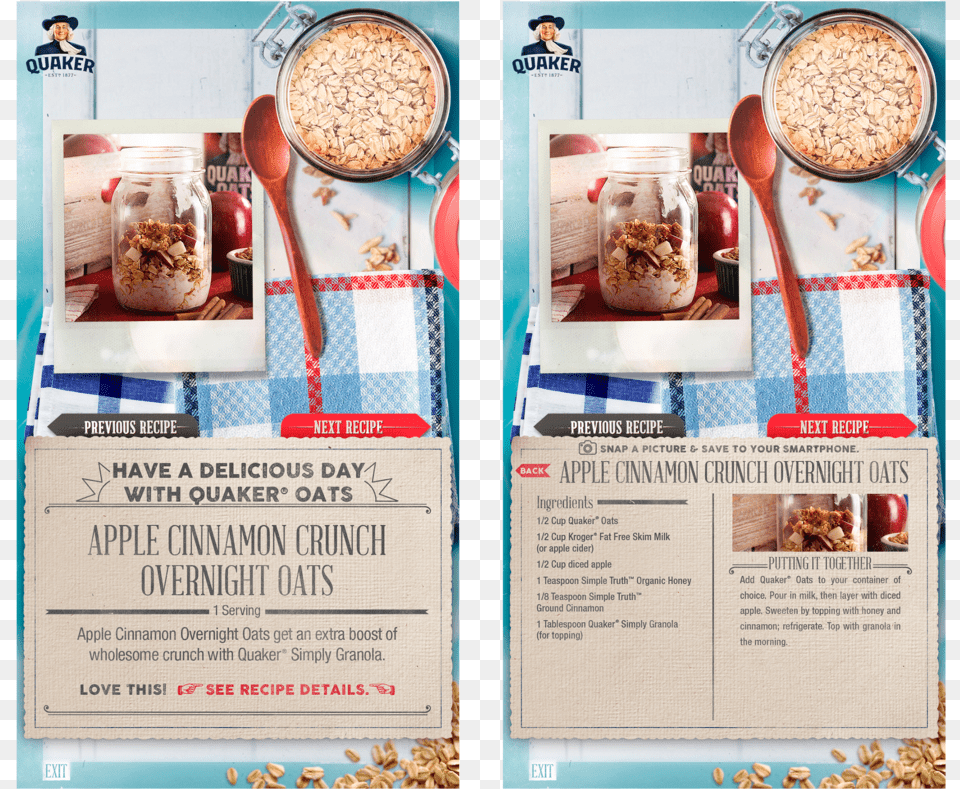 Eye Q Experience Recipe Results Touch Screens Muesli, Advertisement, Breakfast, Food, Person Free Transparent Png