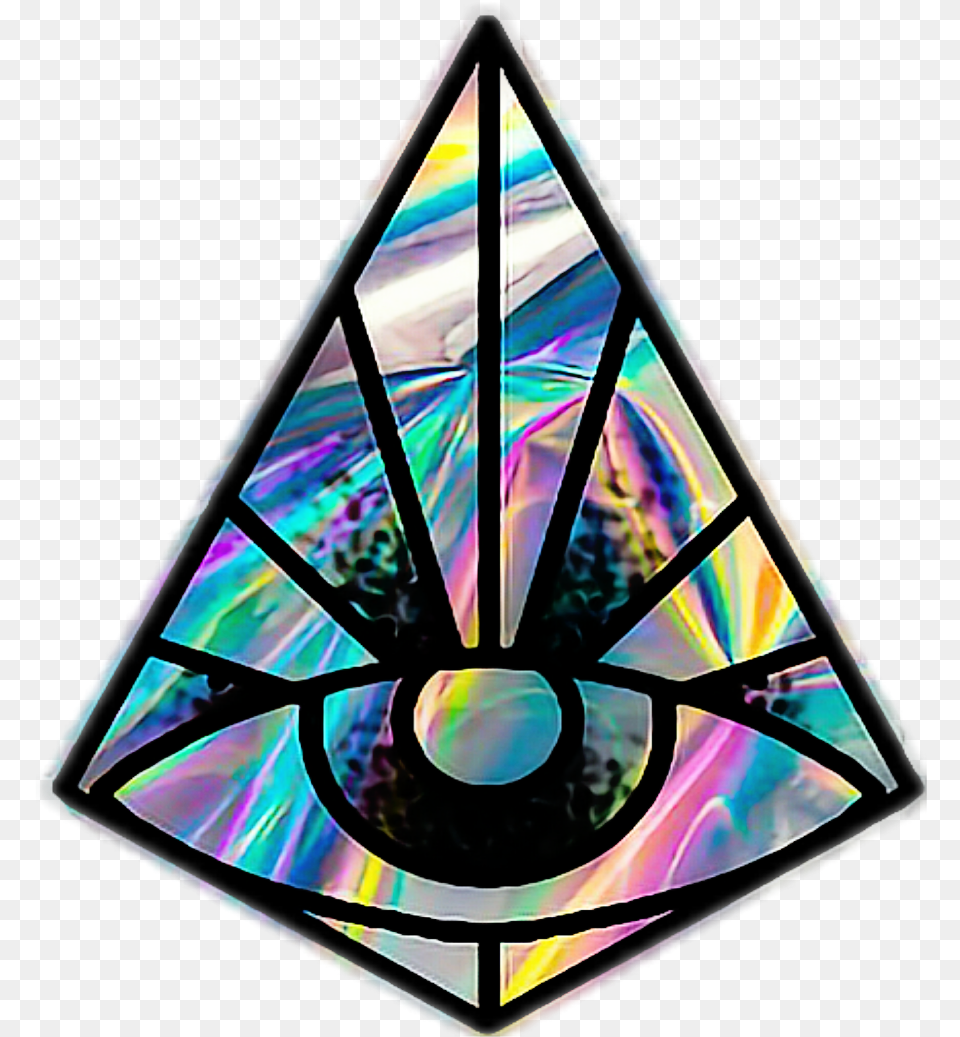 Eye Triangle Illuminate Hipster Holographic Irridescent Triangle, Art, Accessories Png
