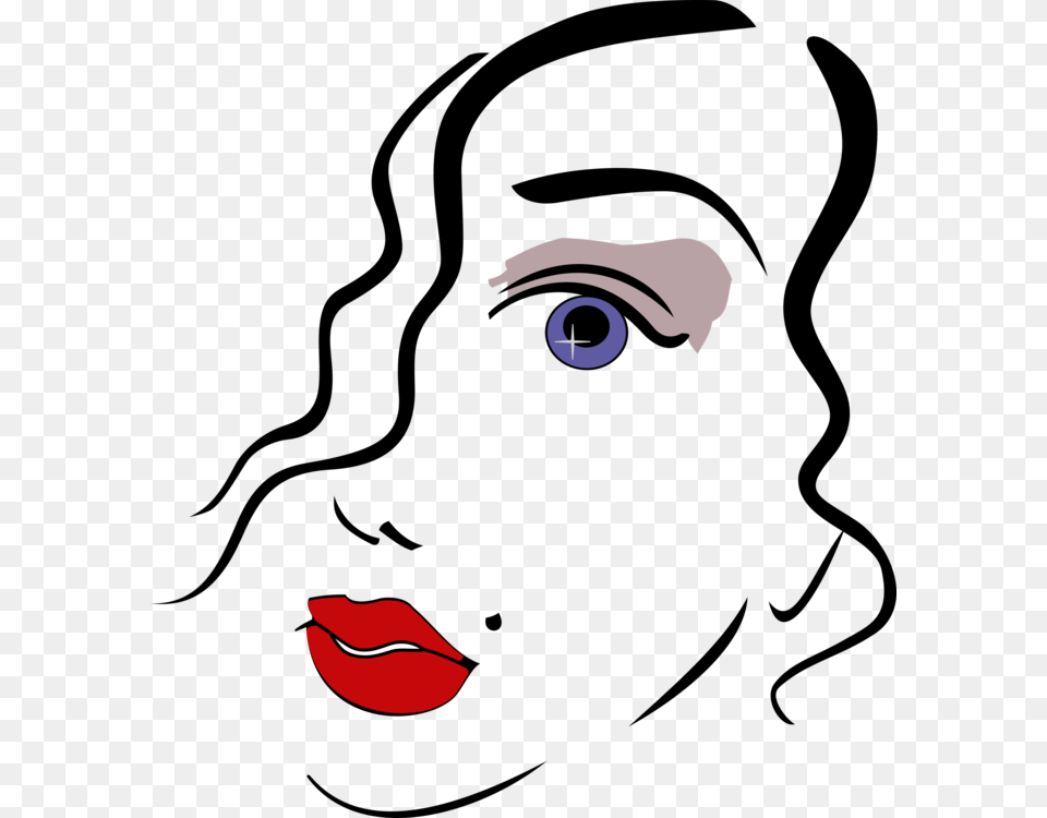 Eyebrow Face Woman Cheek, Cosmetics, Lipstick, Cartoon Free Png Download