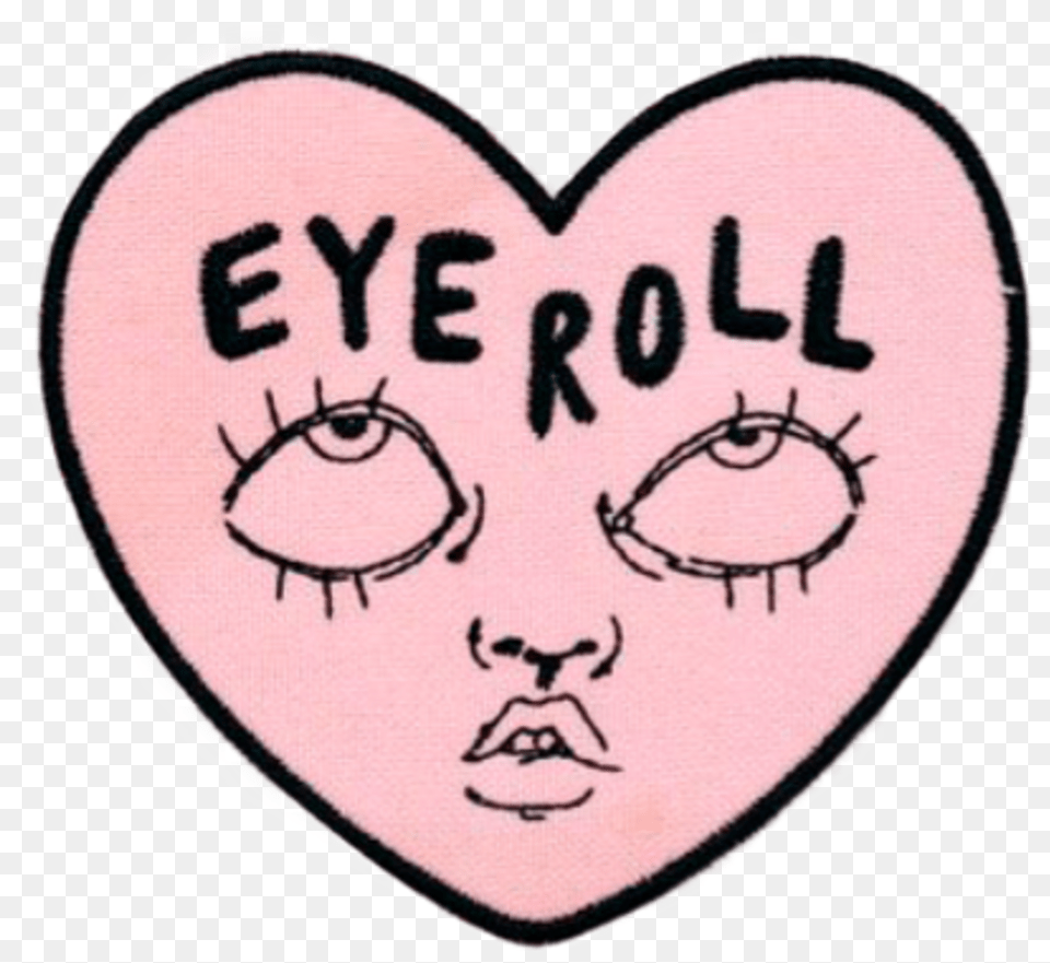 Eyeroll Eye Heart Eyes Look Doodle Eyerolling Pink Drawing Aesthetic, Baby, Person, Sticker, Face Free Png Download