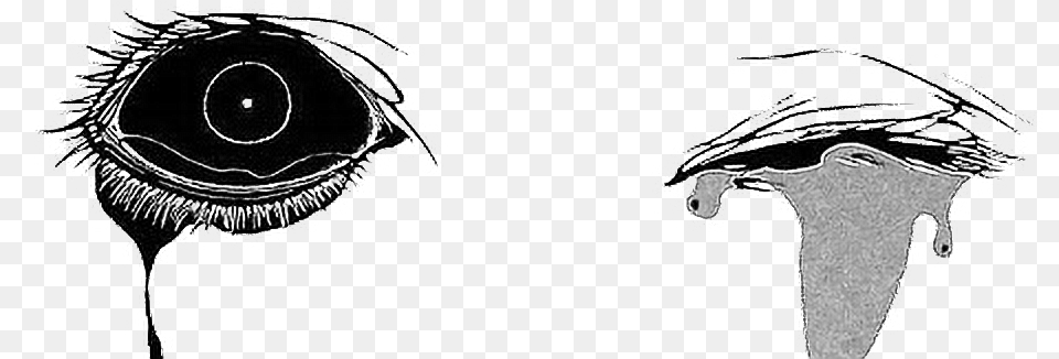 Eyes Dark Black Blacktheme Blackaesthetic Tears Anime Creepy Eye, Art, Drawing Free Png