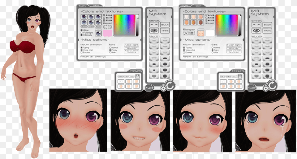 Eyes Mouth Expression Eyebrows Blush Skin Hud Cartoon, Adult, Publication, Person, Female Png Image