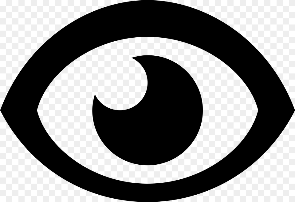 Eyes Open Icon, Gray Free Png