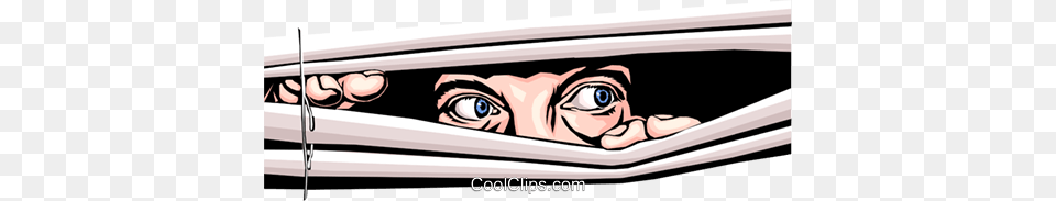 Eyes Peeking Through Blinds Royalty Vector Clip Art, Book, Comics, Publication, Baby Png