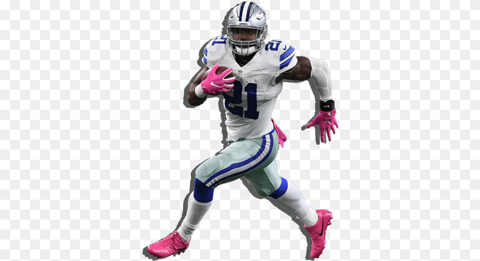 Ezekiel Elliott White Background, American Football, Football, Helmet, Person Free Png Download