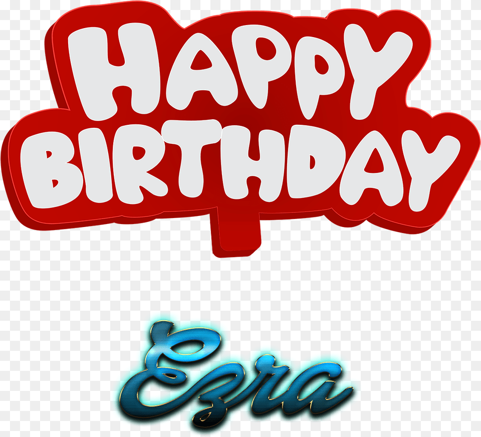 Ezra Happy Birthday Name Logo Happy Birthday Elijah, Text, Dynamite, Weapon Png Image