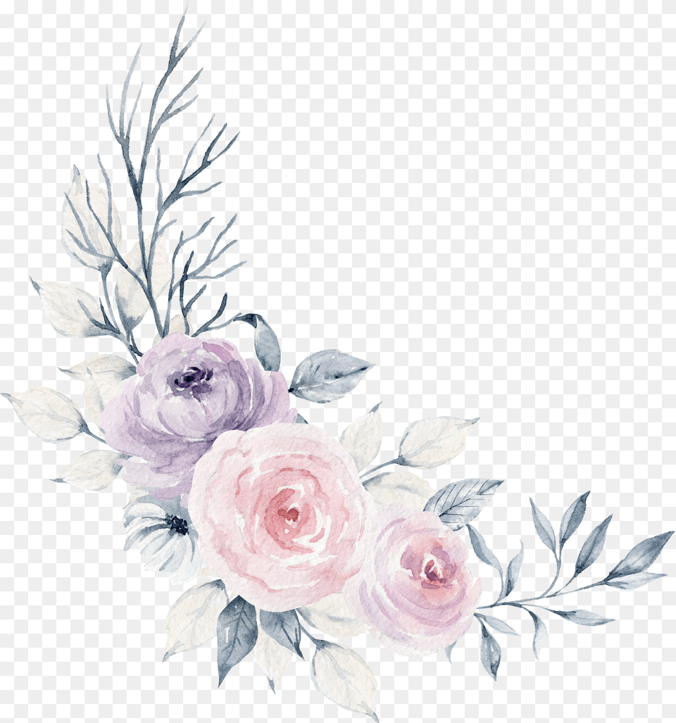 F 11 Floral Poster Wreath Watercolor Blossoms Art Pastel Flowers Free Png Download