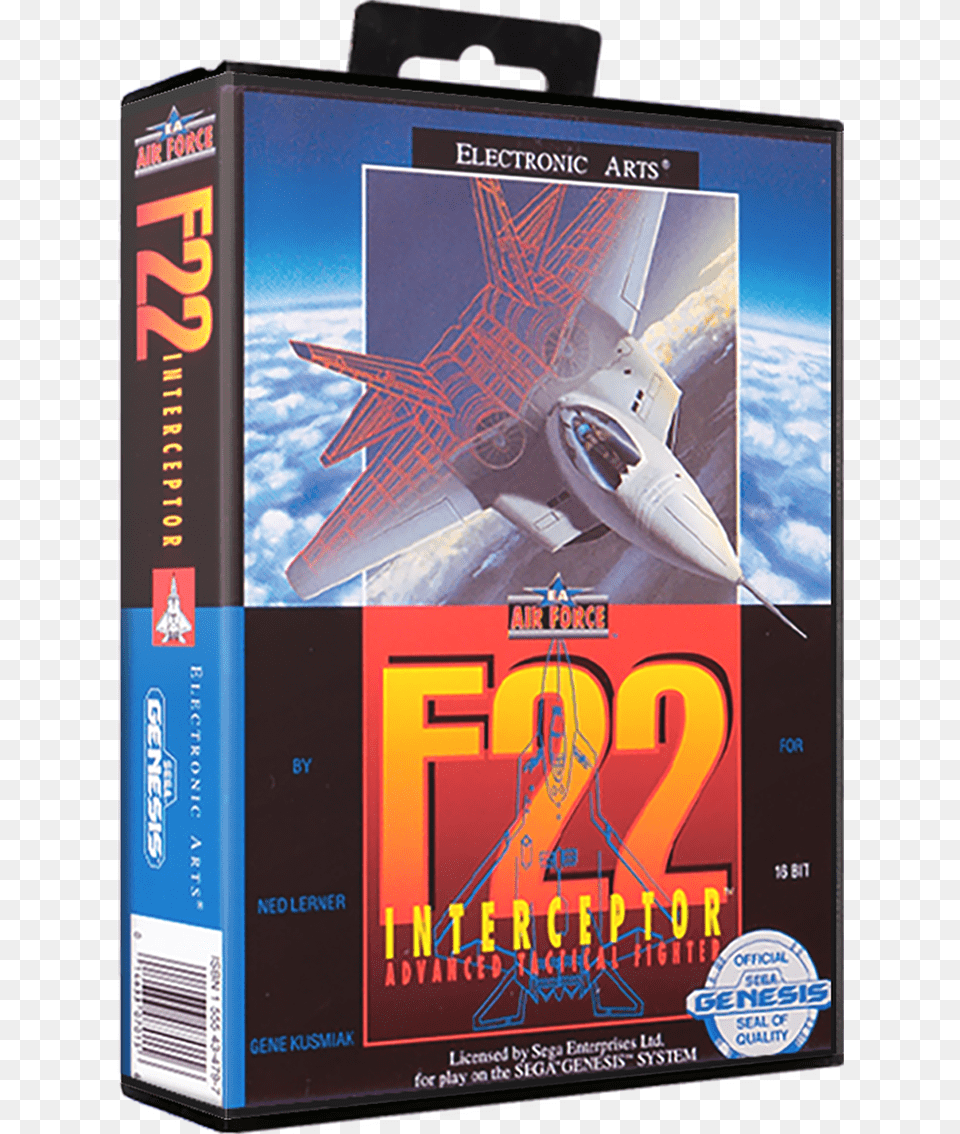F 22 Interceptor Sega Mega Drive Cover, Aircraft, Airplane, Transportation, Vehicle Png