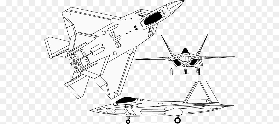 F 22 Raptor, Diagram, Cad Diagram, Aircraft, Transportation Free Png Download