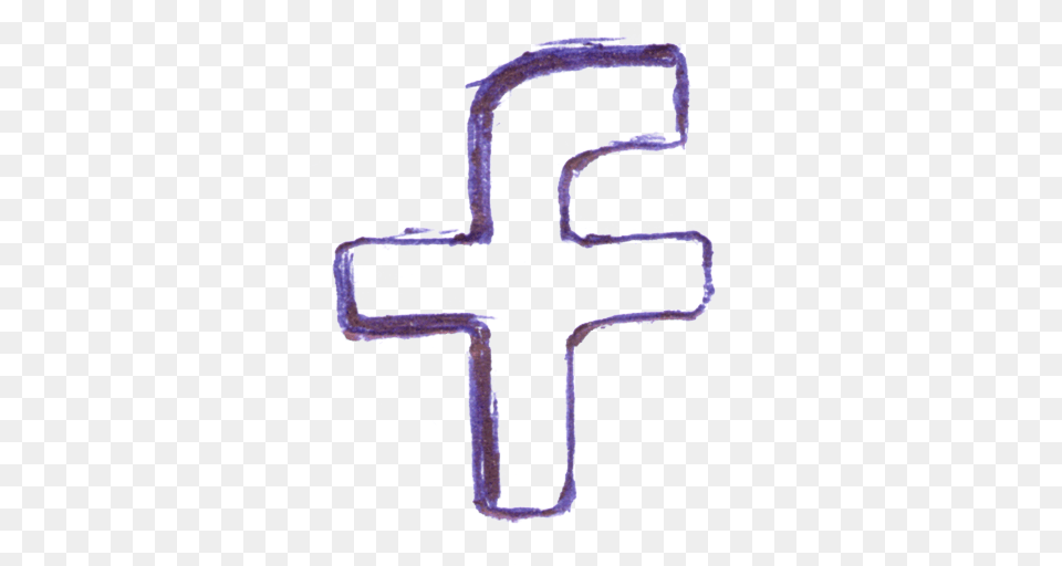 F Facebook Handwritten Pen Written Social Network Icon, Cross, Symbol Png