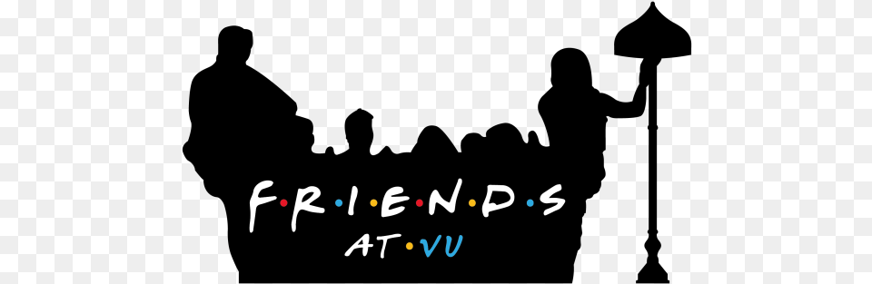 F R I E N D S At Vu Club Friends Tv Show Silhouette, Text Png Image