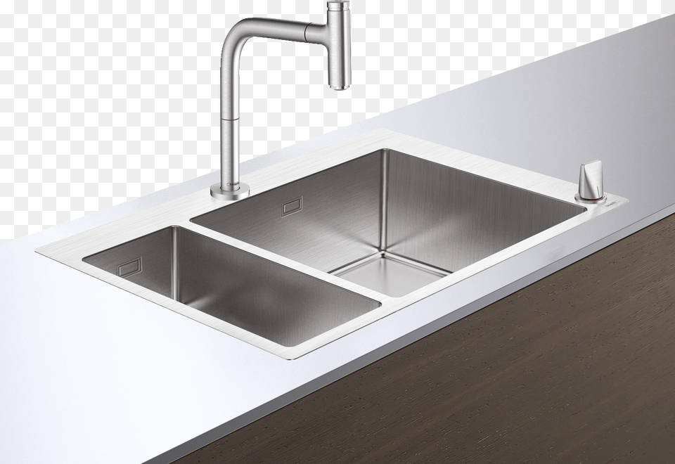 09 Sink Combi Kitchen Sink, Sink Faucet, Double Sink Free Transparent Png