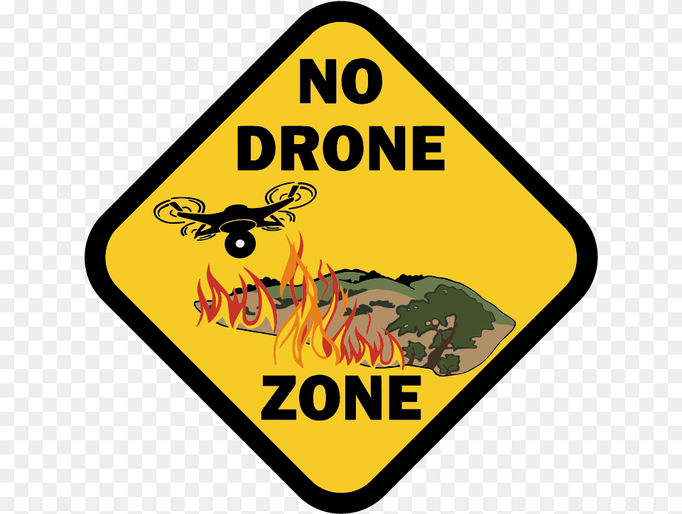 Faa Warns Against Drone Interference With Firefighting No Drone Zone Wildfire, Sign, Symbol, Road Sign Png
