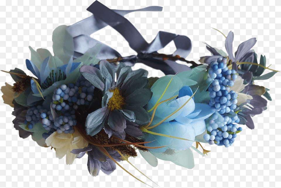 Fabia Blue Flower Crown 14 Wedding, Flower Arrangement, Graphics, Flower Bouquet, Plant Png Image
