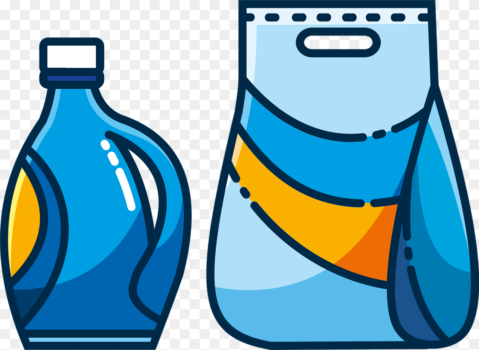 Fabric Softener And Washing Powder Clipart, Bottle, Water Bottle, Plastic, Bag Free Png Download