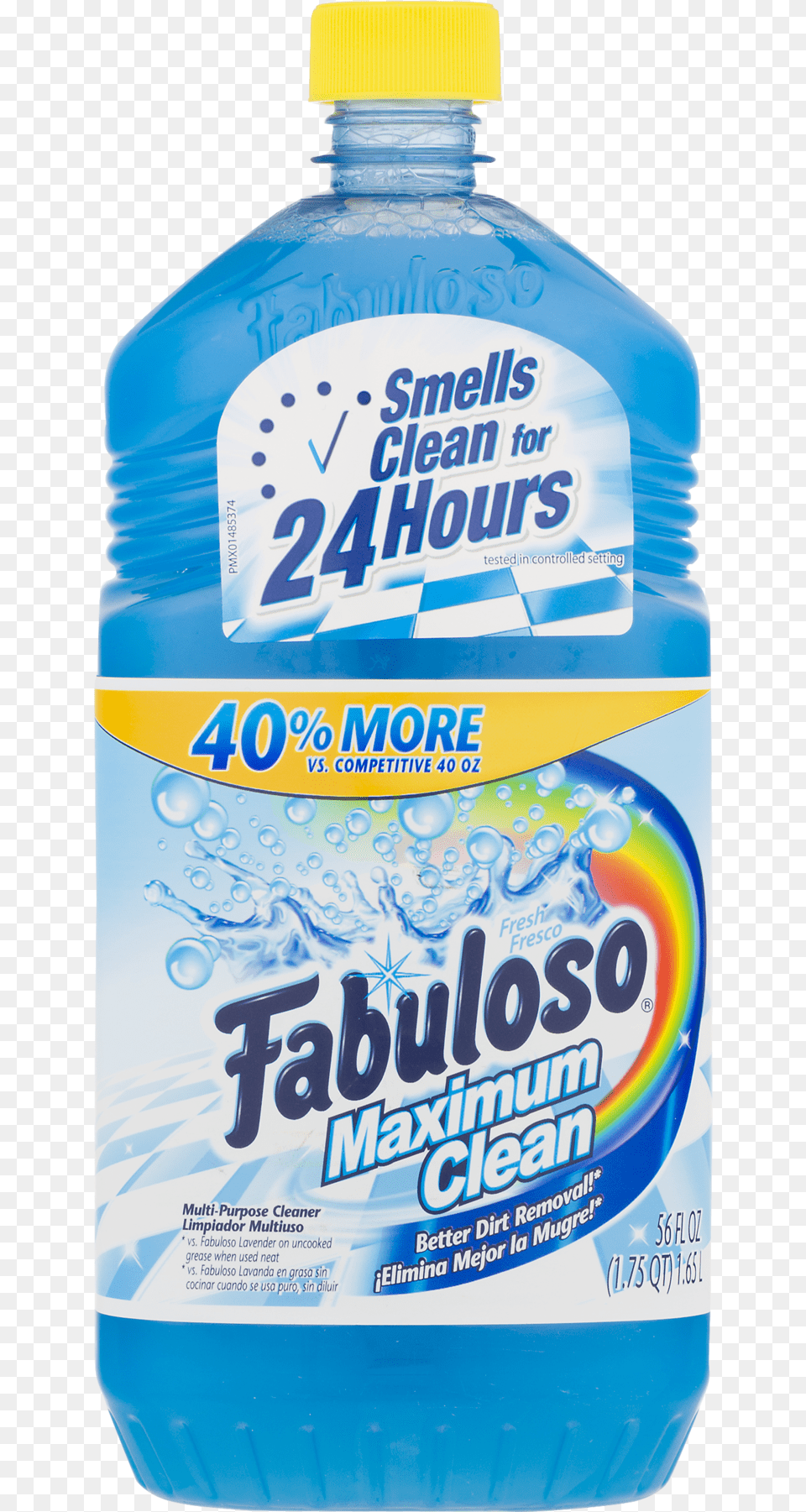 Fabuloso Maximum Clean All Purpose Cleaner 56 Ounce, Bottle, Beverage, Mineral Water, Water Bottle Png Image