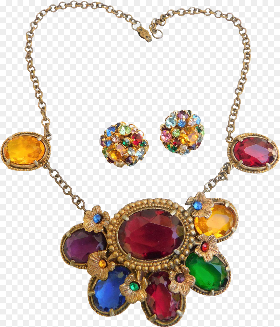 Fabulous Art Deco Moghul Royal Jewels Chunky Necklace Necklace, Accessories, Jewelry, Gemstone, Earring Free Png Download