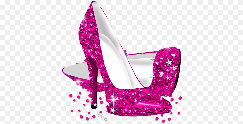 Fabulous Hot Pink Heels Gold Black Birthday Party Card In Red Glitter High Heel, Clothing, Footwear, High Heel, Shoe Free Transparent Png