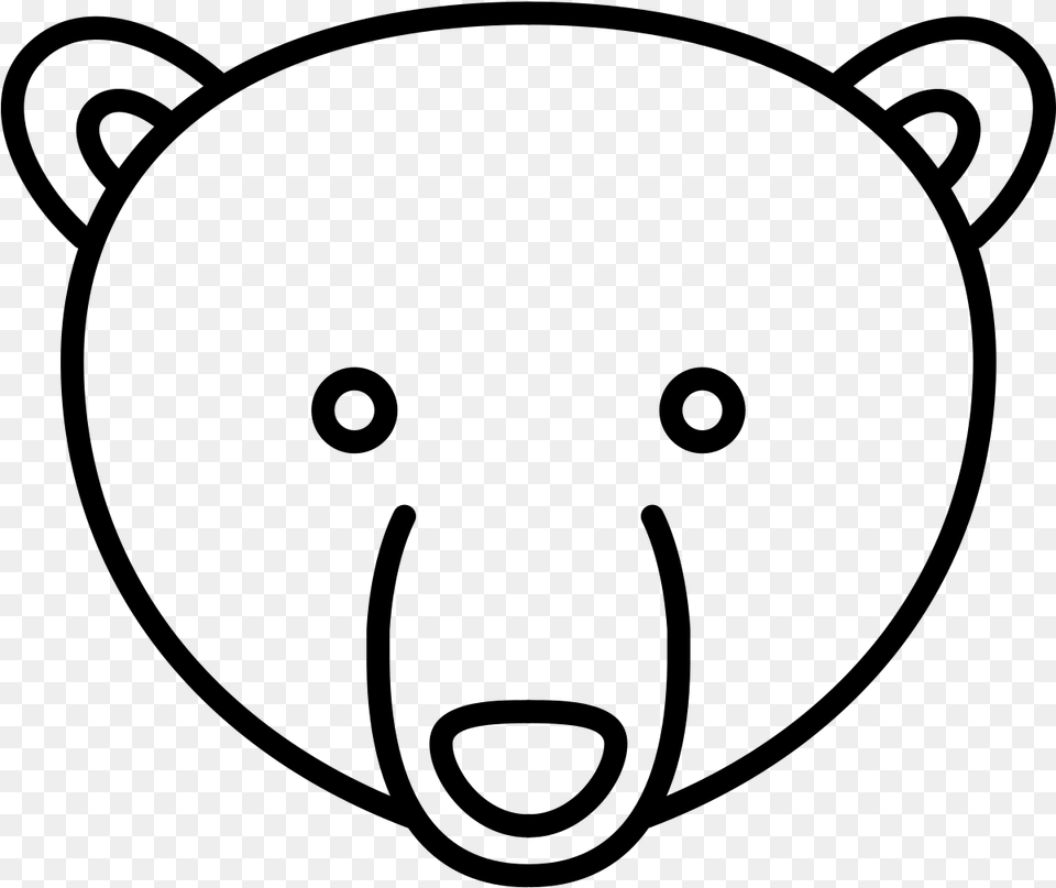 Faccia Orso Da Colorare, Gray Free Png