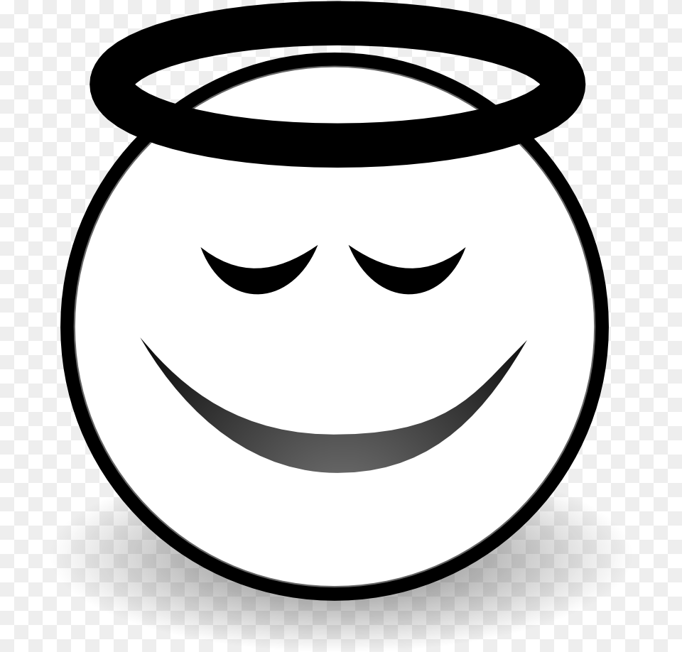 Face Angel Black White Line Art 555px Emoji Angel Coloring Pages, Stencil, Astronomy, Logo, Moon Free Png