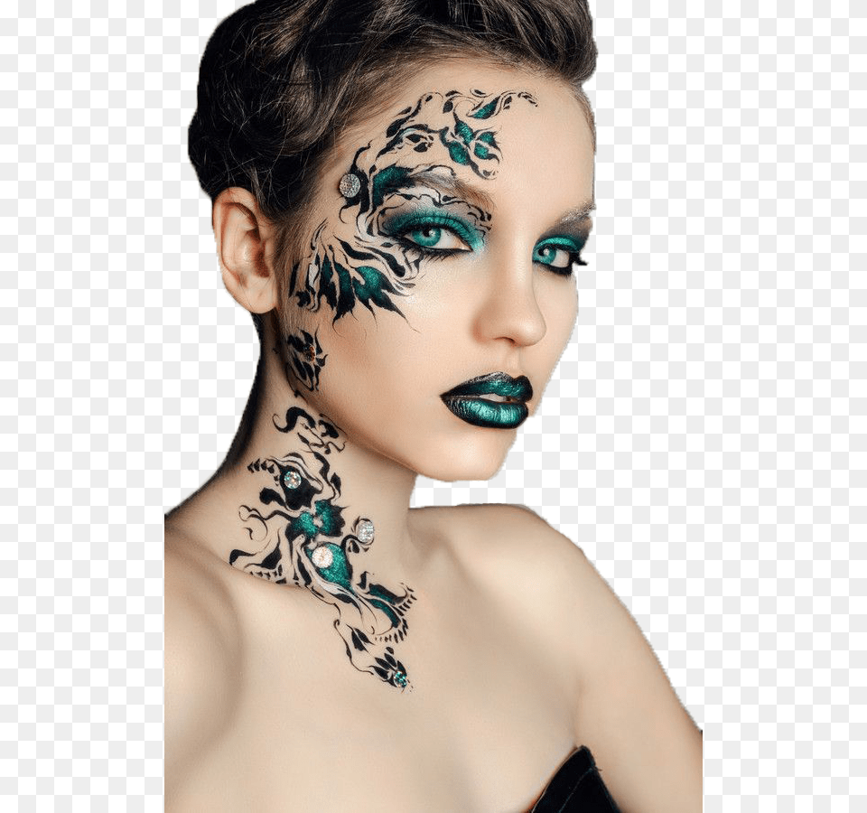 Face Art Fantasy, Adult, Tattoo, Skin, Person Free Png