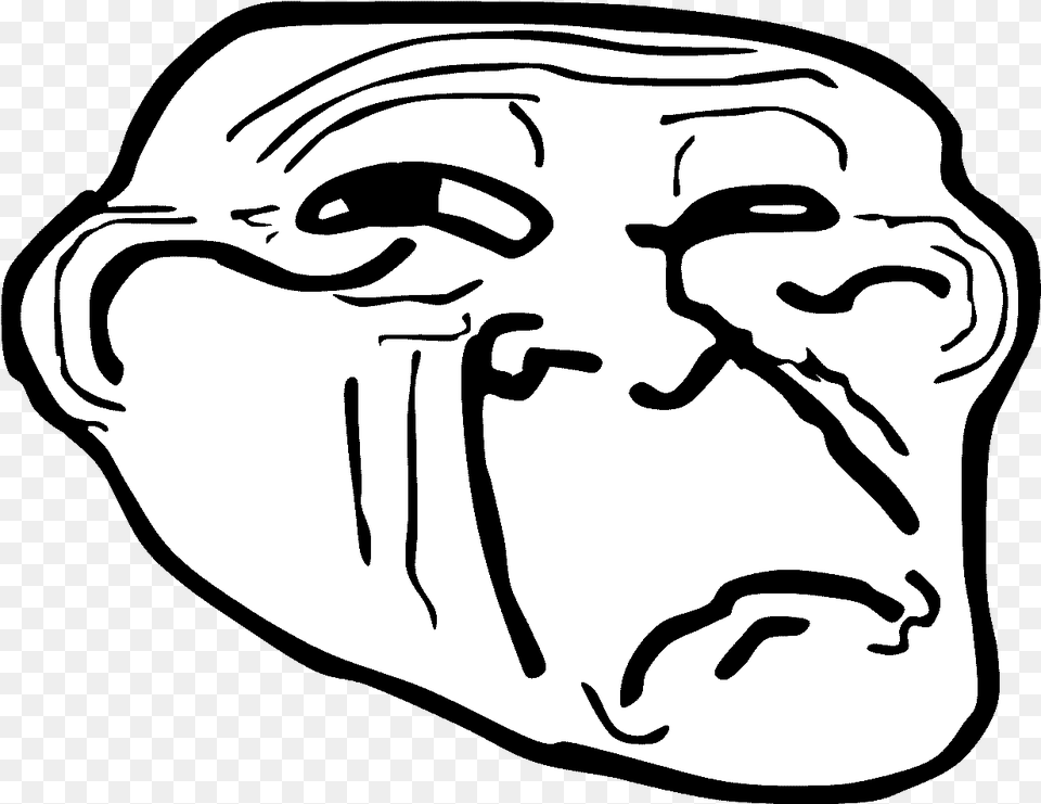 Face Black Black And White Facial Expression Line Art Sad Troll Face, Baby, Person, Animal, Ape Png