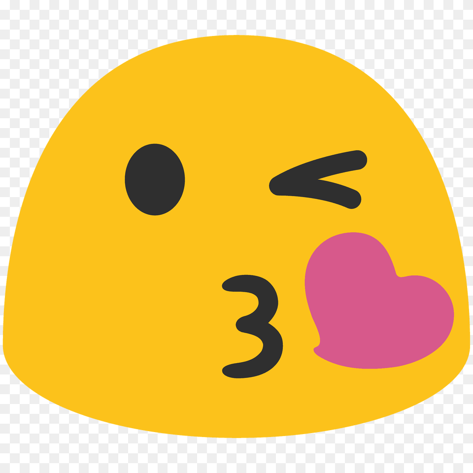 Face Blowing A Kiss Emoji Clipart, Clothing, Hat, Disk Png