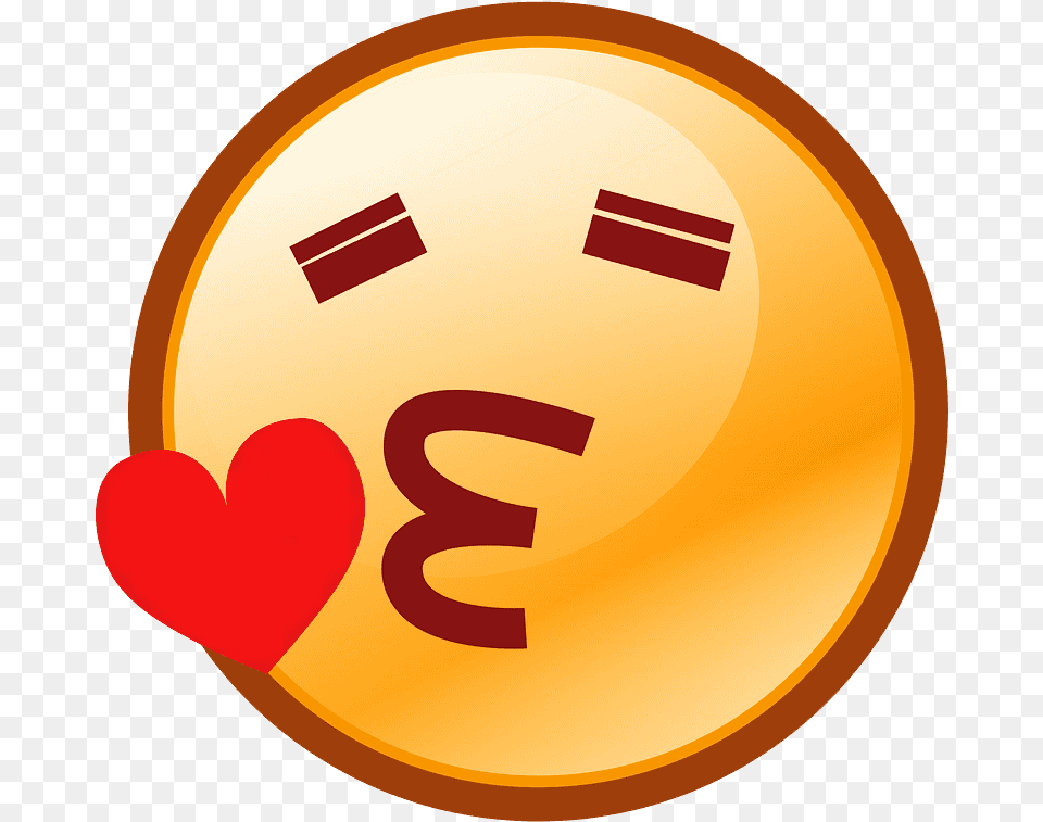Face Blowing A Kiss Emoji Clipart Emoticon Love Cium, Sphere, Disk, Logo, Symbol Free Transparent Png